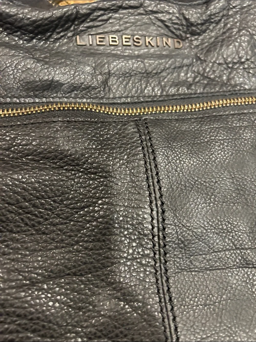 Liebeskind Black Leather Hobo with Brass Hardware Whimsigoth, dark fairy,Grunge